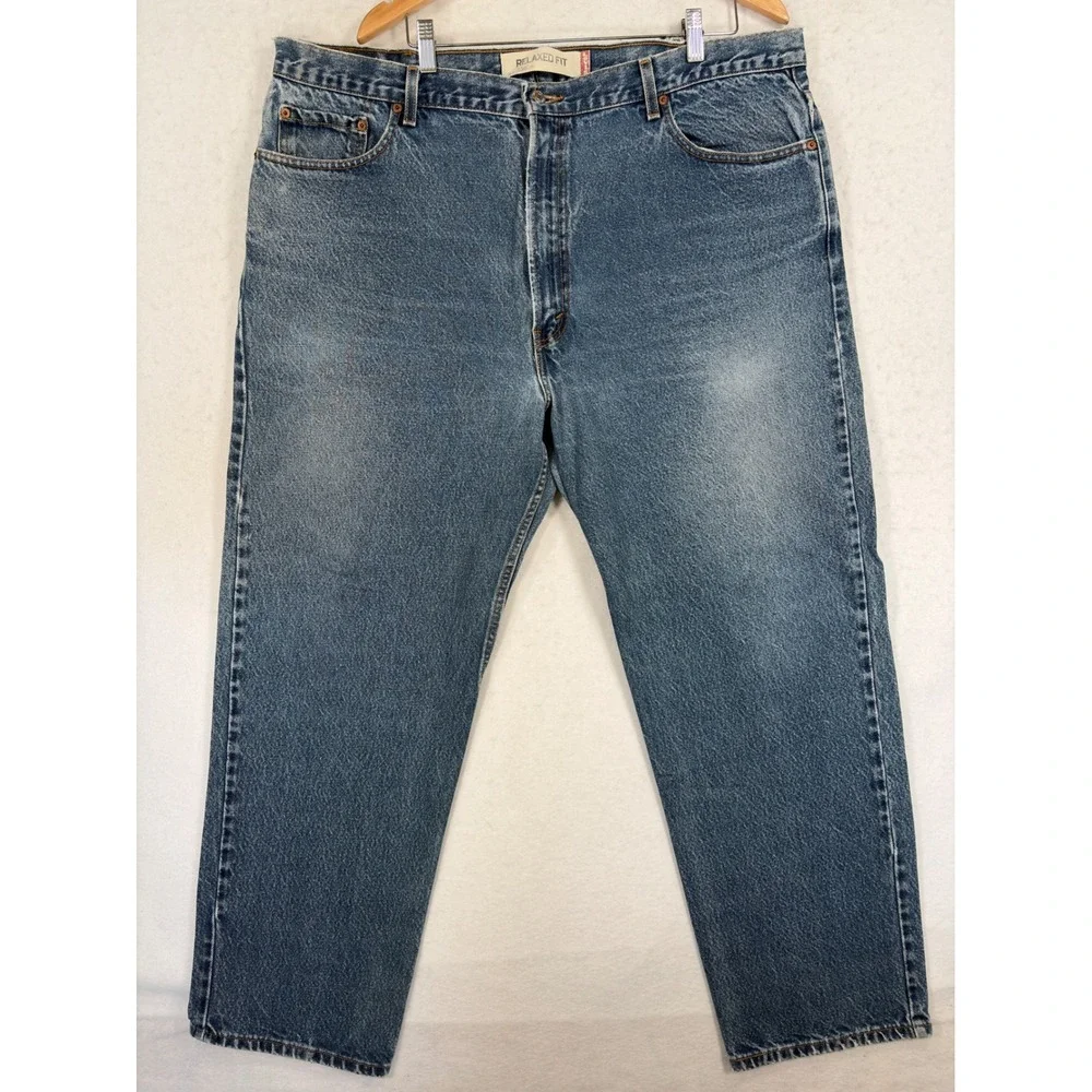 Levis 550 Relaxed Fit Jeans Mens 44x30 Blue Denim Medium Wash Tapered Leg